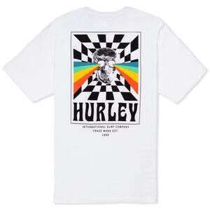 Hurley Men's T-Shirt Everyday Prism Short Sleeve Crewneck Tee in Large White